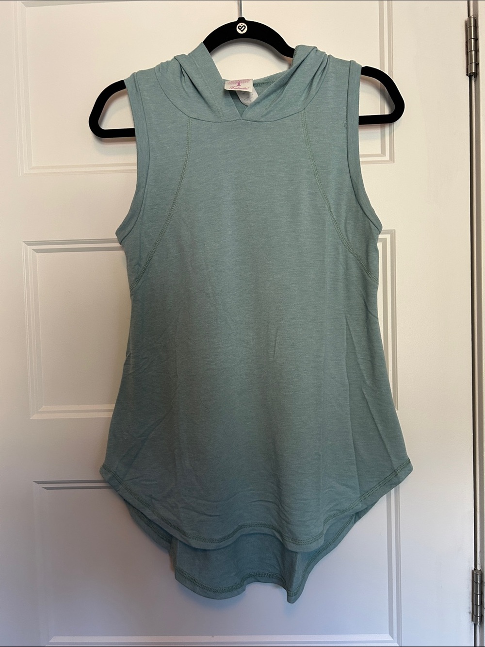 Freeloader Sleeveless Hooded Tank in Sage Blue-Green